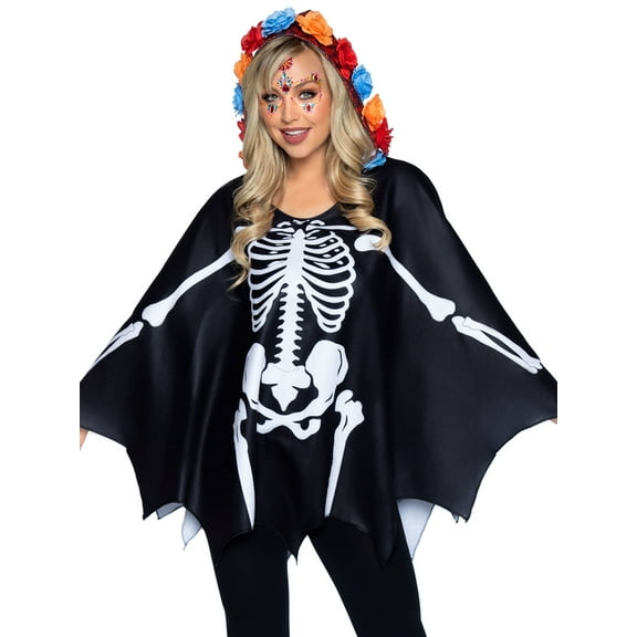 Leg Avenue Womens Halloween Costume Dia De Los Muertos Poncho