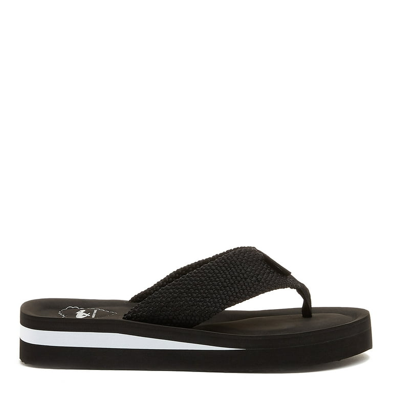 Rocket Dog Winner Black and White Platform Flip Flop Women s