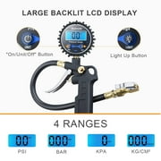Digital Tire Inflator With Pressure Gauge, 0-250 PSI, Easy to Read