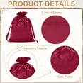 thumbnail image 3 of Uxcell Satin Drawstring Gift Bags for Jewelry, Candy, and Party Favors Dark Red 6 x 8 Inch, 3 of 7
