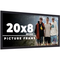 20x8 Frame Black Real Wood Picture Frame Width 0.75 inches | Interior Frame Depth 0.5 inches | Noir