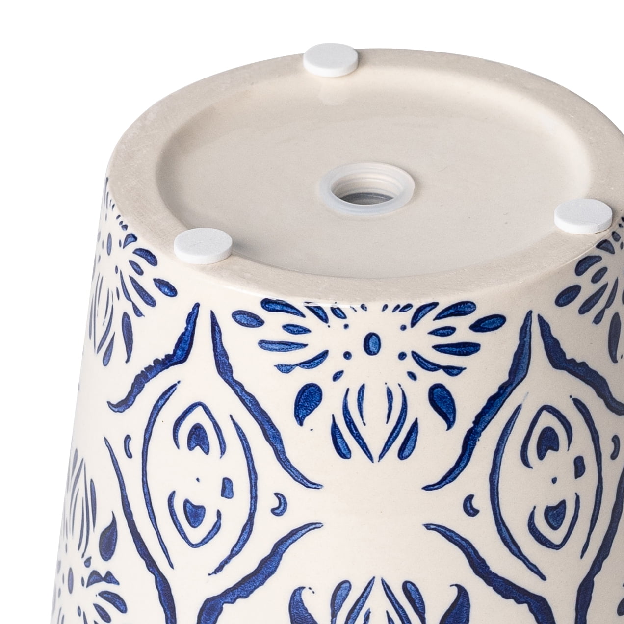 (2 pack) Mainstays 6" x 6" x 5.5" Round Blue Ceramic Medallion Plant Planter