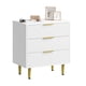 thumbnail image 1 of Moderno wood chest of cajones con fluted cajones metal handles y legs-a functional almacenamiento organizer, 1 of 7