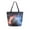 Baseball with Water and Fire, variant on Open Top Canvas Tote Bag with Zipper Reusable Shopping Bag 13.5x15" Roomy Carryall Retro Plant Pattern