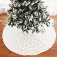 thumbnail image 2 of Viworld Silver Sequin Christmas Tree Skirt Soft Plush Mat White Faux Fur Holiday Party Decorations 48 Inch, 2 of 7