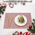thumbnail image 3 of VCVCOO Christmas Placemats Set of 4,Washable Durable Vinyl Woven Table Mats,Elegant Heat Resistant Placemat for Kitchen Dining Table Red, 3 of 14