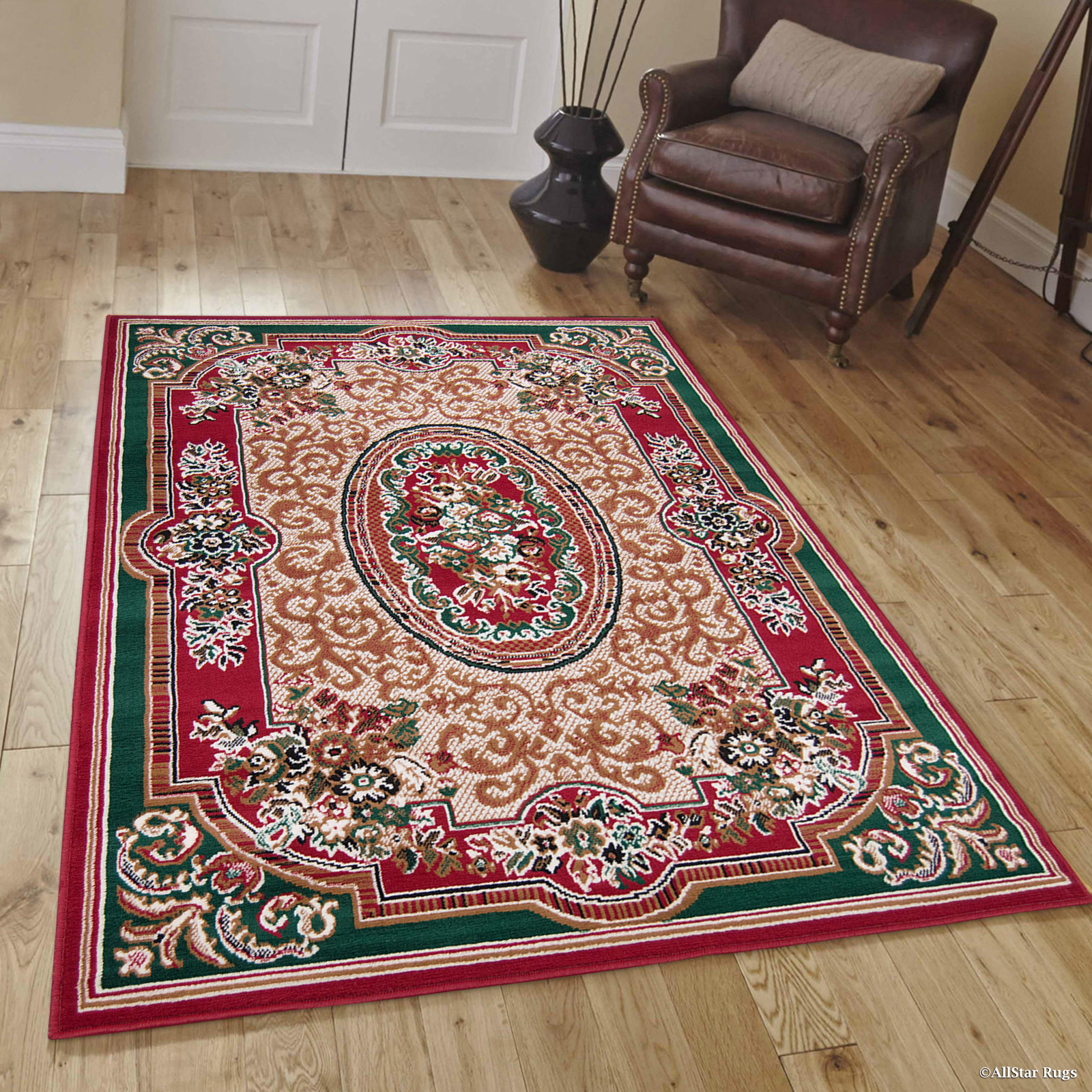 Allstar Red Woven High Quality Rug. Traditional. Persian. Flower