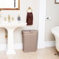 thumbnail image 5 of Mind Reader Slim Laundry Hamper with Lid,  40L Clothes Basket, Narrow Tapered Design with Ventilated Cutout Pattern, Plastic, Tan, 5 of 10