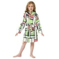 thumbnail image 6 of FORMRS Niños Bathrobe Unisex Hooded Robe Soft Plush Pajamas Sleepwear, Size 7-9T, Green Abstract Geometric, 6 of 7