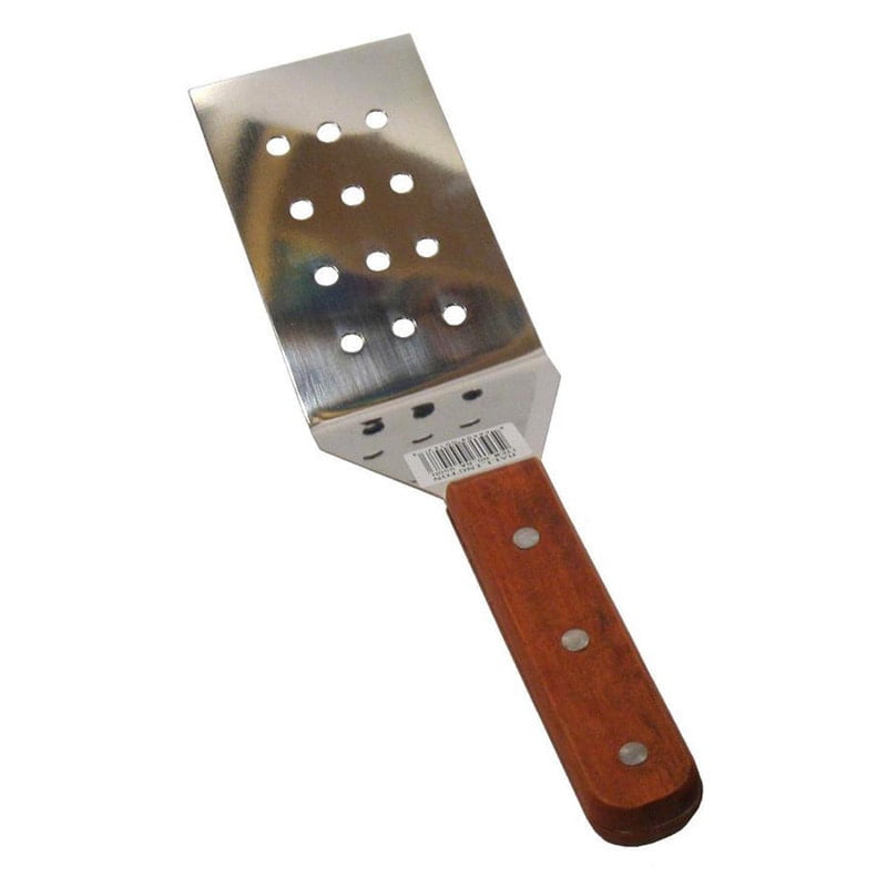 Perforated Turner Spatula with Wooden Handle Flexible Blade 8 x 3"