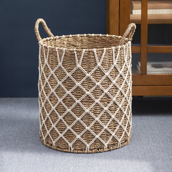 Solhome Hubertus 15" x 15" Water HyacinthBasket for Clothes Storage and Home Decoration