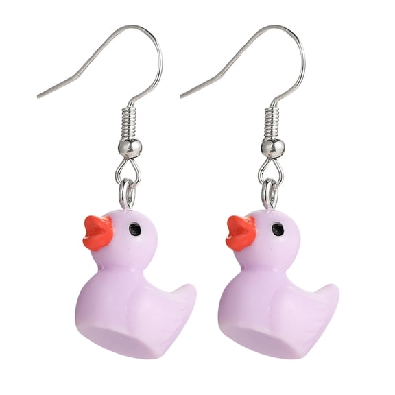KDSJSXW Gold Studs Trendy Creative Cute Little Yellow Duck Dangle Earrings for Female Gift Earrings Jewelry Earrings Studs Pearl Earring Earrings for Sensitive Ears(Purple,One Size)