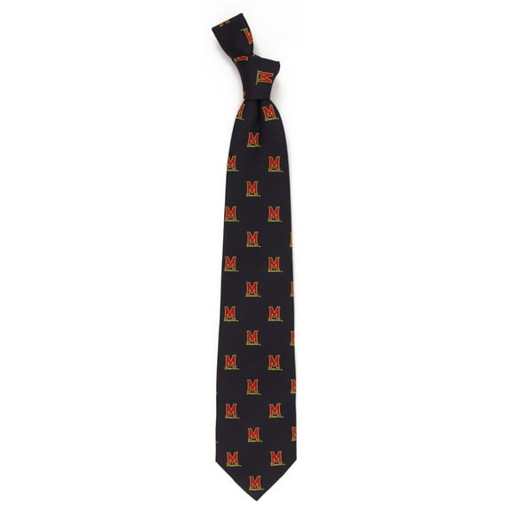 Men's Black Maryland Terrapins Echo Woven Silk Tie