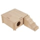 thumbnail image 2 of Casa nido multifuncional de alta densidad para mascotas pequeñas, escondite de madera natural para hámster con escalera, 2 of 8