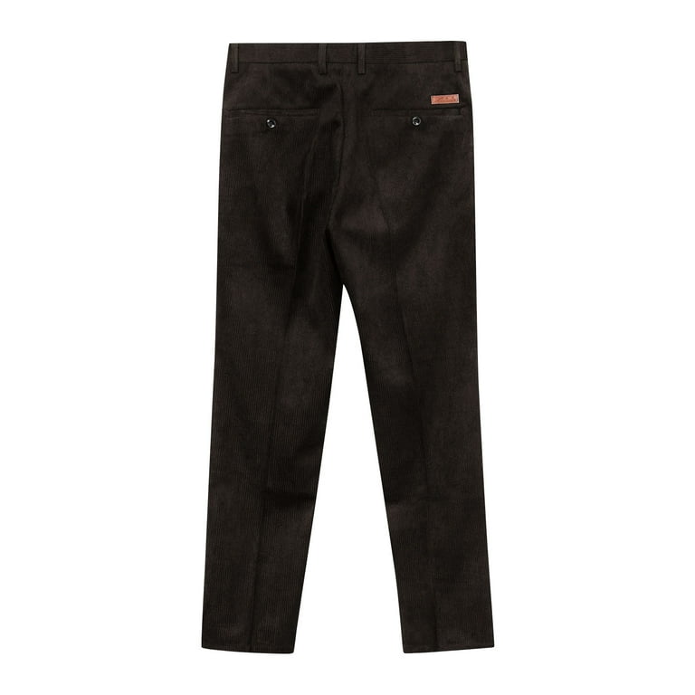 Men's Suit Pants Button Zip Solid Color Corduroy Trousers Classic