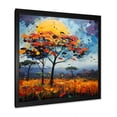 thumbnail image 2 of Designart "Yellow and Blue Fauvist African Wilderness" Floral Framed Wall Art Decor - Global Yellow Tree African Entryway Framed Wall Art, 2 of 6