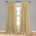 thumbnail image 5 of Ambesonne Beige Curtains, Damask Vintage Bohemian, Pair of 28"x63", Cream Beige, 5 of 5