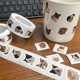thumbnail image 2 of Pegatinas de gato rizadas de gran venta transfronteriza, paquete de pegatinas de expresión linda, cinta de sellado decorativa para sobres de regalo, 500 unidades por rollo, 2 of 7
