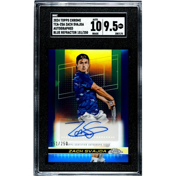 2024 Topps Chrome Blue Refractor Zach Svajda #TCA-ZSA Auto /250 SGC 9.5 Auto 10