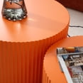 thumbnail image 5 of Tcbosik Nesting Coffee Tables Set of 2, Round Cocktail Table, Wood Bedside Table for Small Space Home Apartment, Orange, 5 of 7