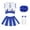 Blue, variant on LOLANTA Girls Cheerleader Costume Pleated Skirt 4PCs Set Cheerleader Outfit with Pom Pom