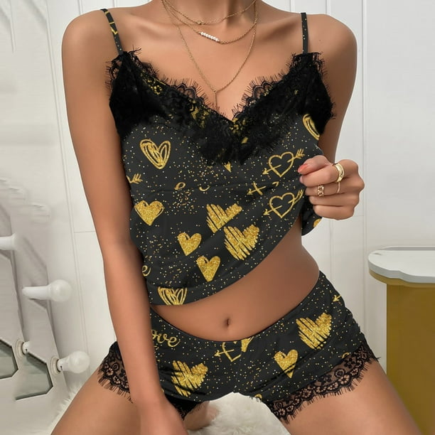 Fashion Women's Heart Printed Lace Design Underwear