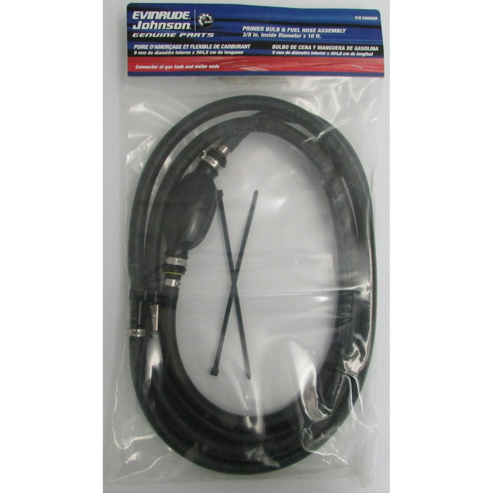 Evinrude/Johnson New OEM 3/8" x 10ft Fuel Hose Gas Line & Primer Bulb