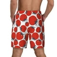 thumbnail image 3 of Kdxio Hand Drawn Tomatoes Print Men's Swim Trunks with Compression Liner 7 Inch Inseam Quick Dry Swim Shorts, 3 of 7