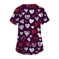 thumbnail image 4 of Garbnen S-5XL Valentines Day Scrub Tops Short Sleeve V Neck Heart Print Uniforms Scrubs for Women with Pocket Stretch Workwear Women, 4 of 5
