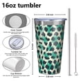 thumbnail image 4 of 16oz Tumblers Leopard Pattern with Green and Black Spots Stainless Steel Vacuum Insulated Double Wall Travel Tumbler Cups Mug with Lid and Straw,Cleaning Brush for Coffee,Tea, 4 of 4