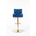 thumbnail image 5 of Best Master Furniture Tabourets de Bar en Velours Capitonné Doré 2 Pcs Brightcast en Bleu, 5 of 5