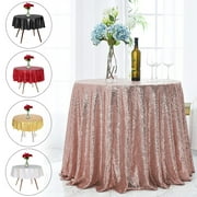 Sunjoy Tech Round Sequin Tablecloth, Sequin Overlays Glitter Tablecloth for Bridal Shower Decorations, Birthday, Wedding, Dessert, Banquet