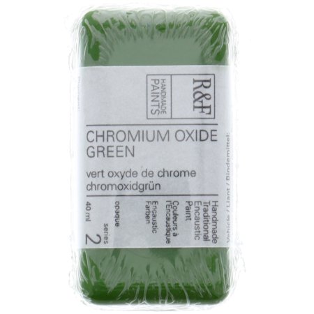 UPC: 0836943000254 | R&F Handmade Paints Encaustic Paint Cake  40ml  Chromium Oxide Green