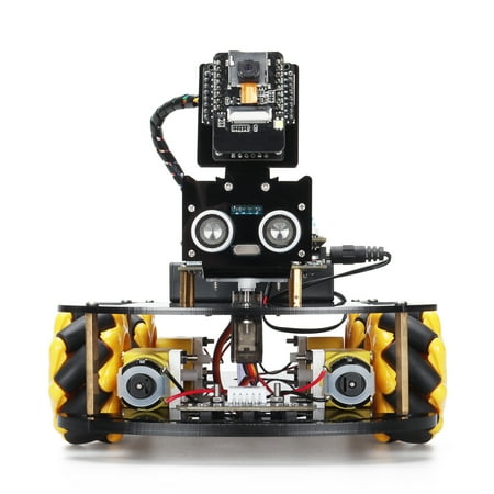 HUAYUXIN 4WD Omni Wheel ESP32-CAM Smart Robot Car Kit, DIY STEM Educational Programming Robot Starter Kit