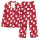 thumbnail image 2 of Puyaiuu Women 2 Piece Christmas Satin Pajama Set Cute Print Long Shirt Loose Shorts Matching Set Loungewear Gift, 2 of 5