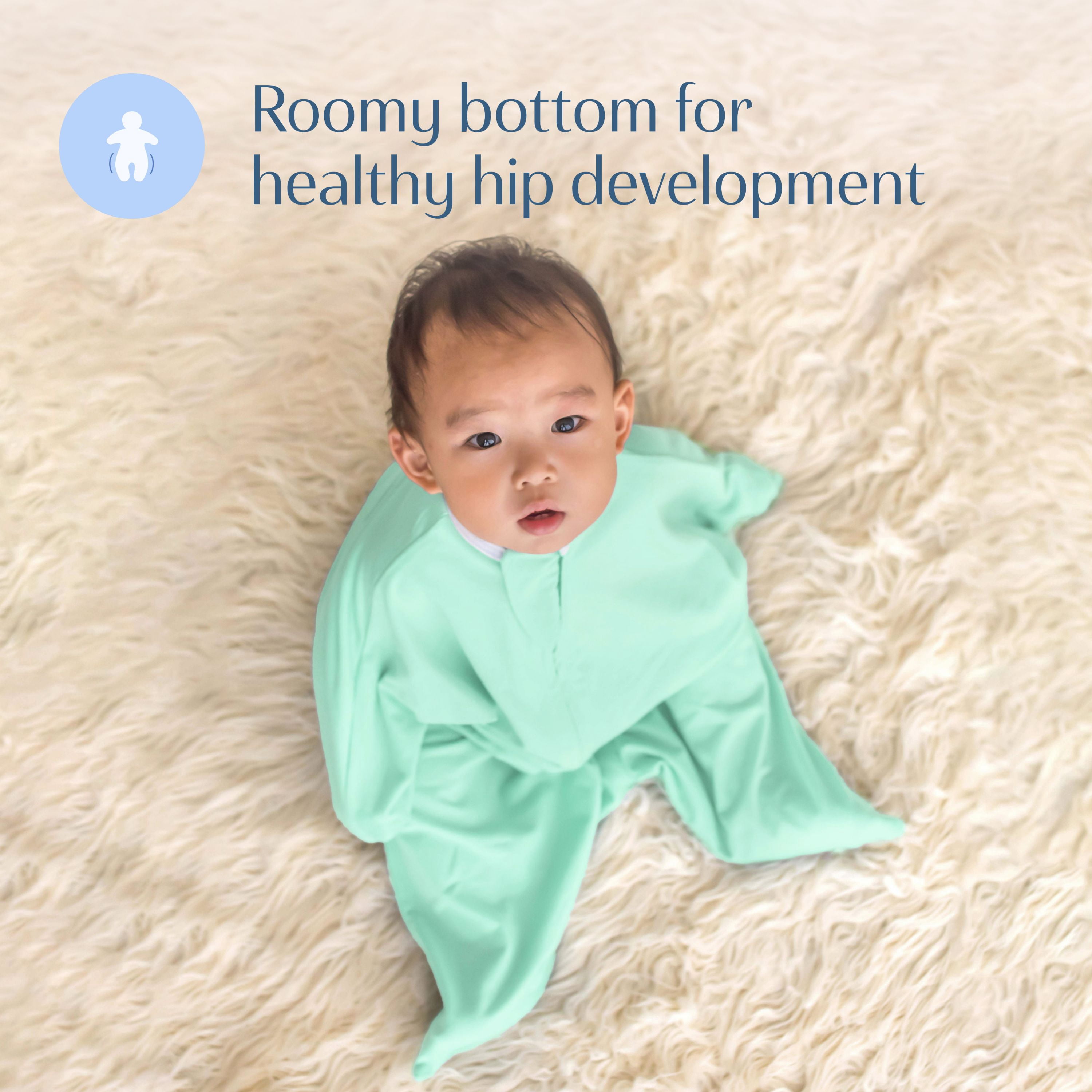 SleepingBaby Zipadee-Zip Transition Swaddle for Self-Soothing & Better Sleep, 2-Pack, Mint, Large (12-24 Months)