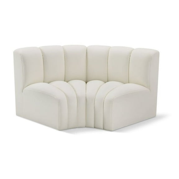 Meridian Furniture Arc Cream Vegan Leather Modular Sectional