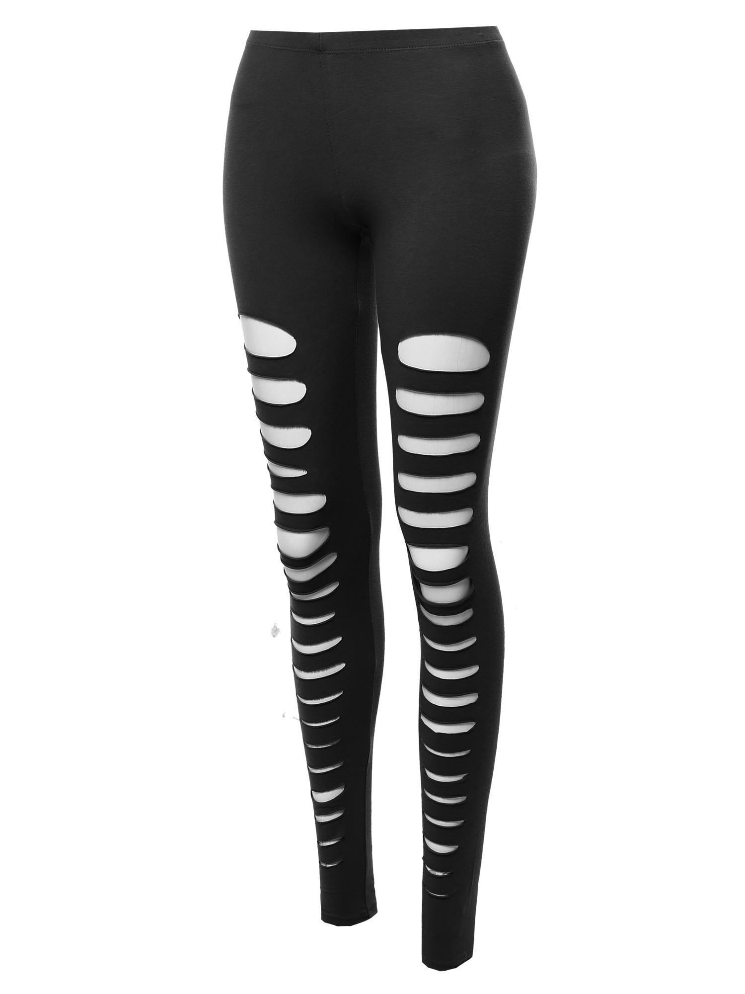 FashionOutfit Women's Solid Sexy Front CutOut Leggings