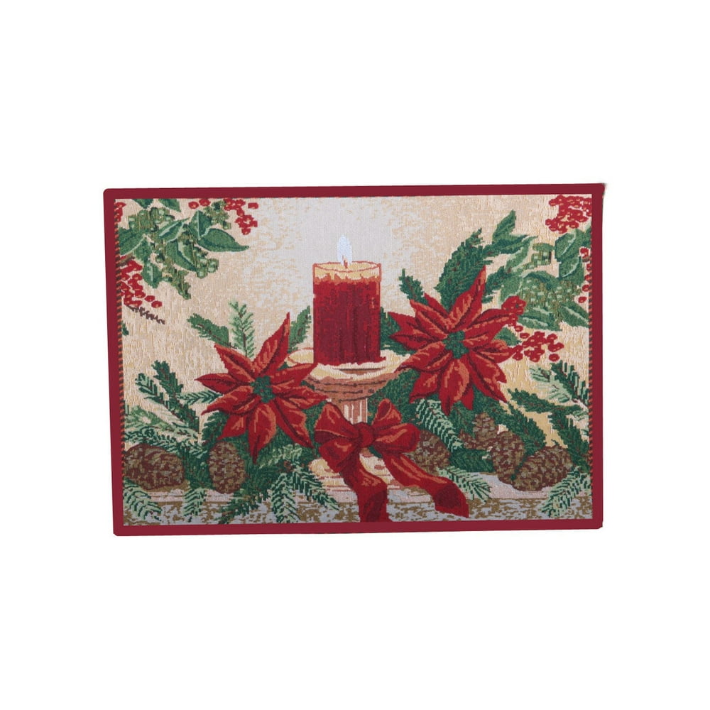 Holiday Seasonal Tapestry Decorative Christmas Area Rug 19&quot; X 27