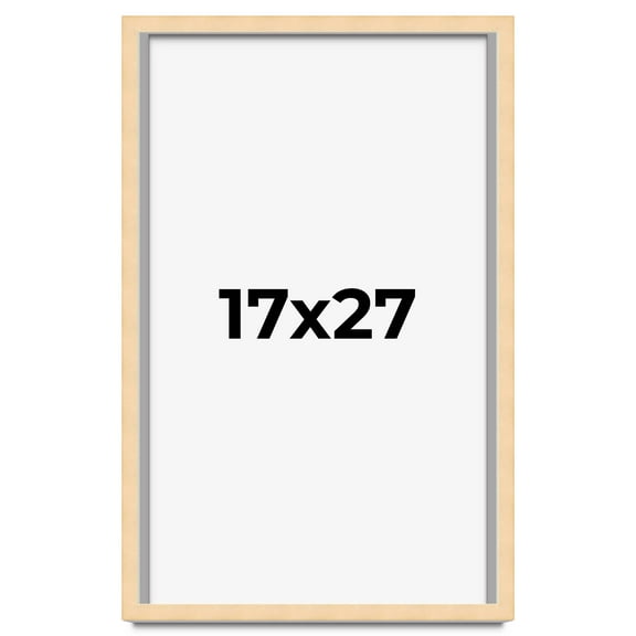 17x27 Frame Natural Wood Picture Frame | 0.75 Inch Moulding Width | with UV Acrylic Plexiglass,