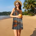 thumbnail image 3 of Naloa White Horse Autumn Birch Print Women's Summer Spring Casual Beach Sundress,Vacation Sleeveless Tank Crewneck Loose Dresses, 3 of 7