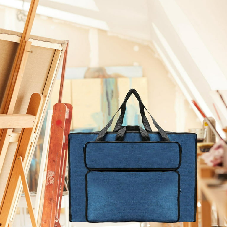 Retrok Art Portfolio Bag - Durable & Large Capacity PVC Art Portfolio Storage Pouch Poster Bag Organizer with Pocket - Portable Bulletin Board Holder