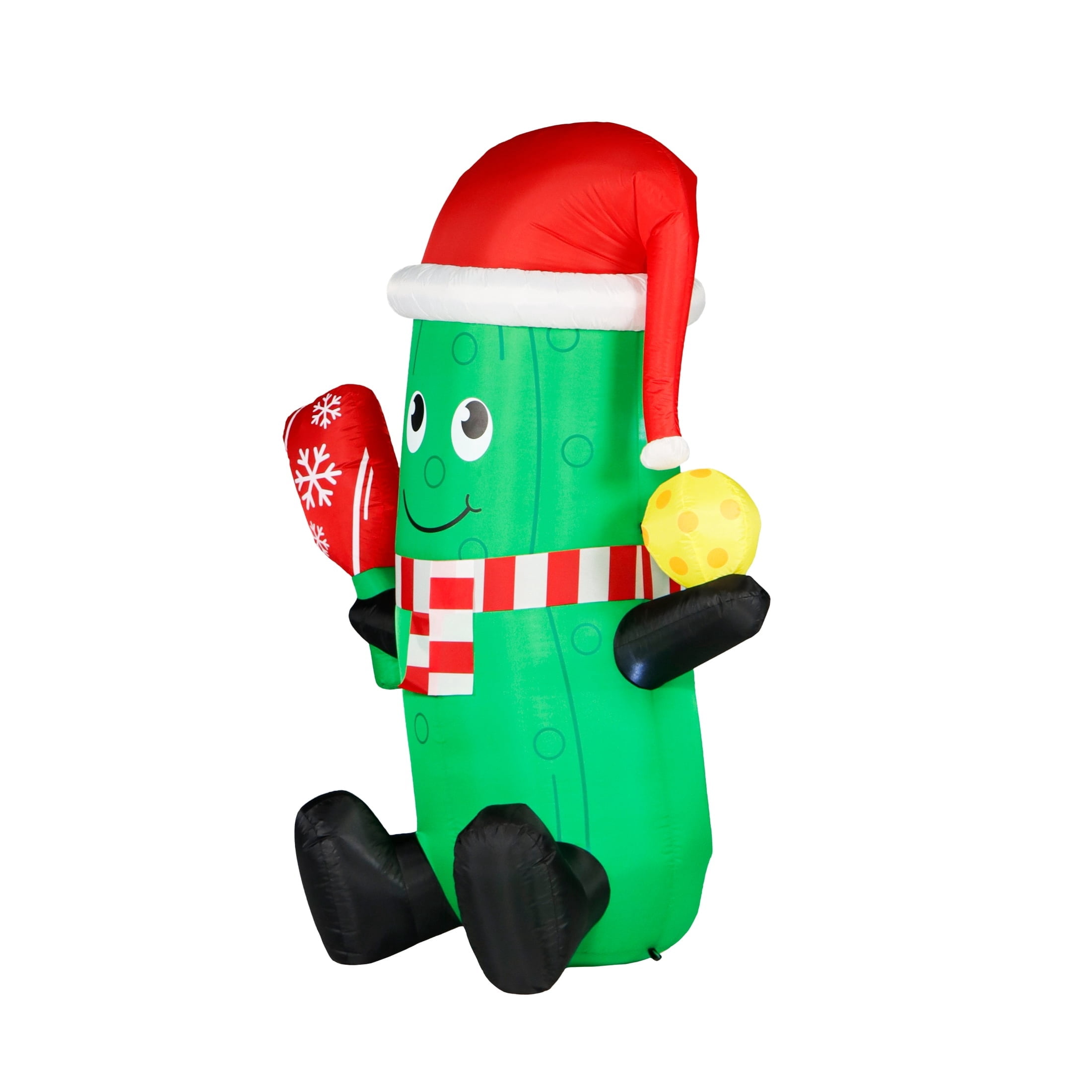 Multicolor Pickleball Pickle Christmas Airblown Yard Inflatable, 5', by Holiday Time