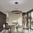 thumbnail image 5 of HOOMEDELIER 23.6" Black 1-light dimmable integrated LED Chandelier for Dining Room kitchen Island, 5 of 16