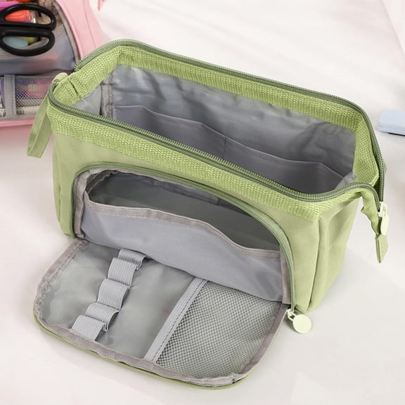 High Capacity Pencil Case, Aesthetic Big Pencil Bag Pouch Box Organizer Pen Case with Zipper, Kawaii Stationery Storage and Organizer, Classroom Office Supplies for Teen and Adult