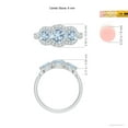 thumbnail image 4 of ANGARA Natural Floating Three Stone Aquamarine Ring with Diamond Halo in 14K White Gold for Women (Size-6mm) | March Birthstone, Anniversary, Jewelry Gift for Women | Natural Aquamarine Ring, 4 of 9