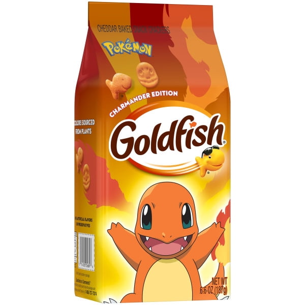 Goldfish® LTO Pokémon Charmander Edition Cheddar Cheese Baked Snack Crackers, 6.6 Oz Bag