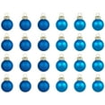 thumbnail image 2 of Northlight 2-Finish Glass Christmas Ball Ornaments - 1" (25mm) - Blue - 24ct, 2 of 6