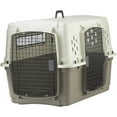 thumbnail image 2 of Miller Manufacturing Company Portable Plastic Hard Sided Pet Travel Crate Carrier Kennel w/ Double Doors For Dogs, Rabbits, & Animals, Beige & Taupe, 2 of 6