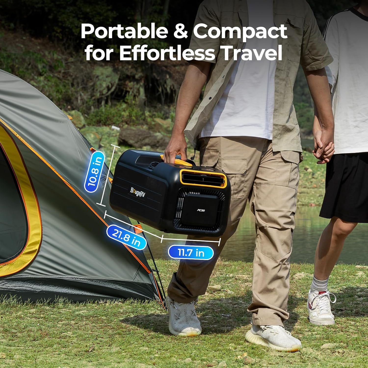 BougeRV PC35 Portable Air Conditioner 3500BTU, with App Control, for Tent, RV, Van Life, Indoor & Outdoor Use (2026 New)
